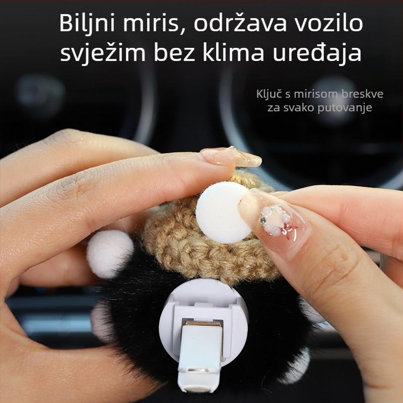 Auto aromaterapijski ukras za ventilaciju – sladak karikaturirani dizajn, materijal tkanina, dekoracija