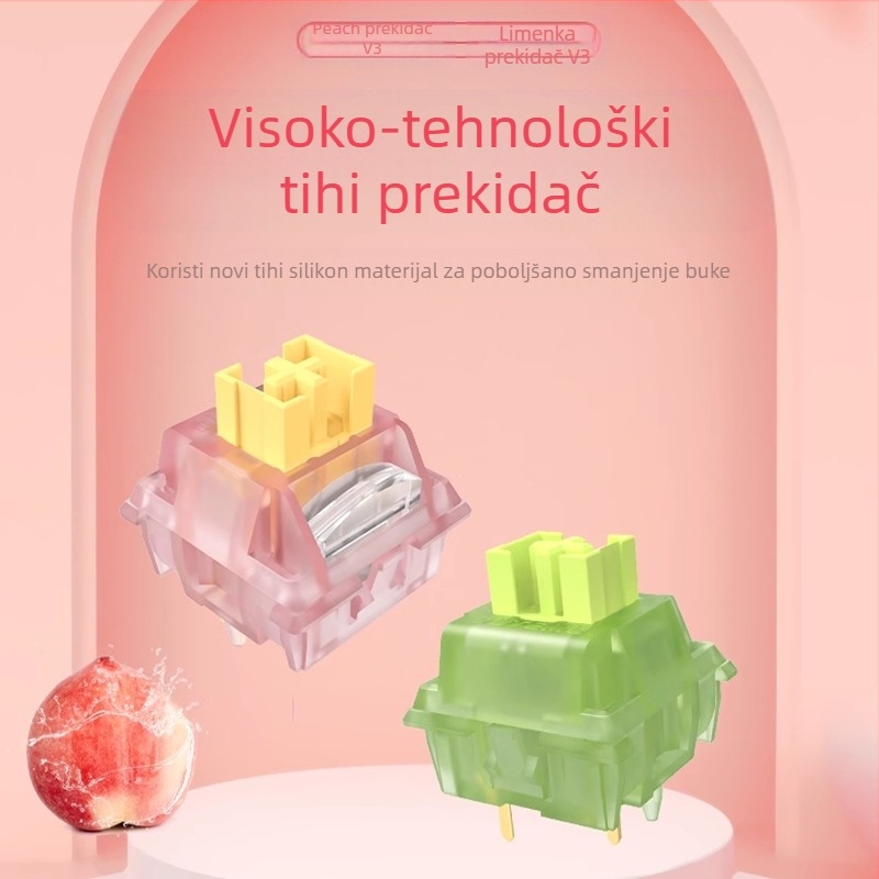 Gott Peach v3 / Lime v3 mehanički prekidači za tipkovnicu, tihi, 5-pinski, hot-swappable, prilagođeni, OEM obrada