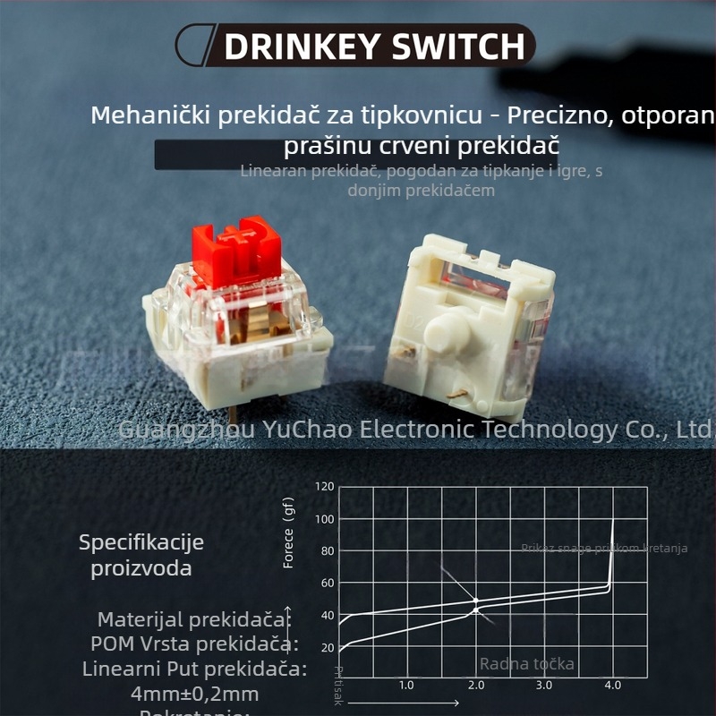Mehanički prekidač tipkovnice – brz linearni prekidač, RGB pozadinsko osvjetljenje, žično povezivanje, univerzalna kompatibilnost (brz linearni prekidač, RGB pozadinsko osvjetljenje, žično povezivanje, univerzalna kompatibilnost)