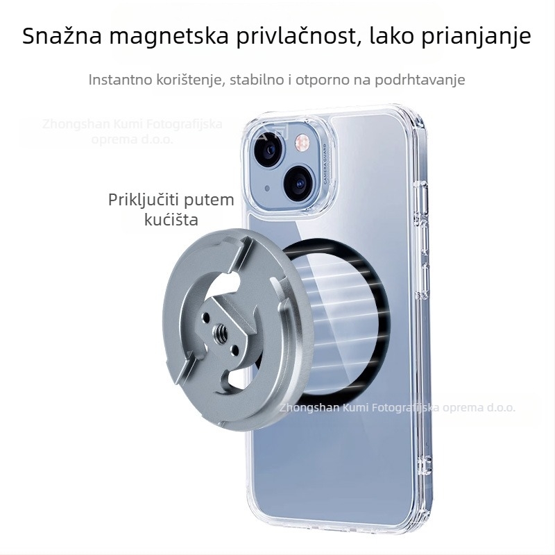 Magnetski držač za telefon s prstenom od legure, univerzalni, kompatibilan s iPhone 16/15