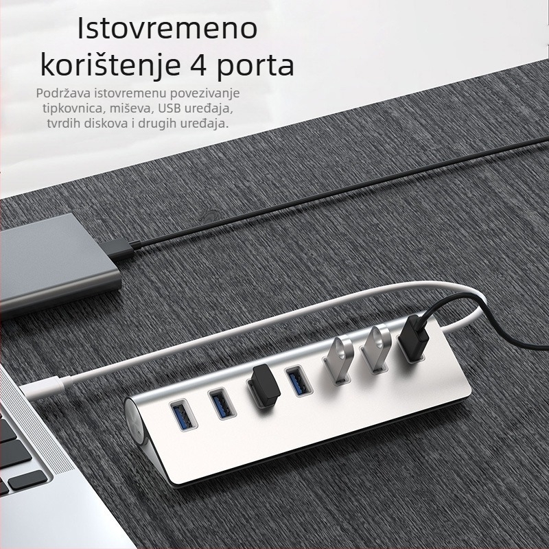 7-portni USB 3.0 hub s DC napajanjem | USB 3.0 sučelje | brzina prijenosa 5 Gbps | 30 cm kabel