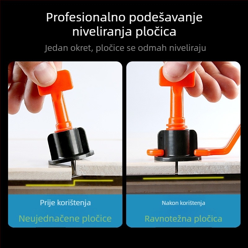 Niveler za pločice, T-typa, plastični klip, alat za pozicioniranje za postavljanje pločica na pod i zid — Chuanxing