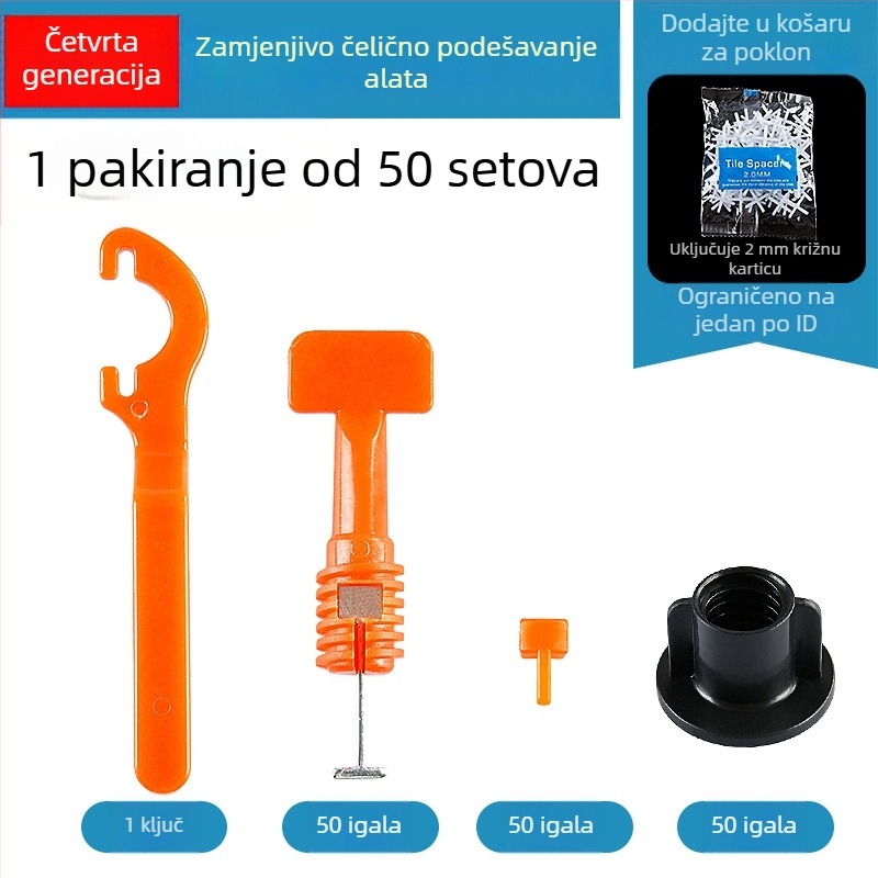 Niveler za pločice, T-typa, plastični klip, alat za pozicioniranje za postavljanje pločica na pod i zid — Chuanxing