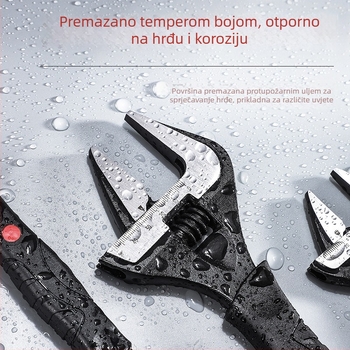 Univerzalni podesivi ključ, industrijske kvalitete, za uske prostore, s kratkom drškom, za kućnu i kupaonsku upotrebu