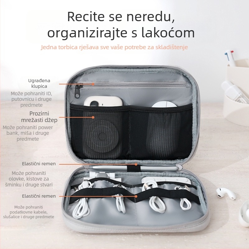 Kozmetička torbica kubičnog oblika za putovanja, lagani poliester, organizator za šminku