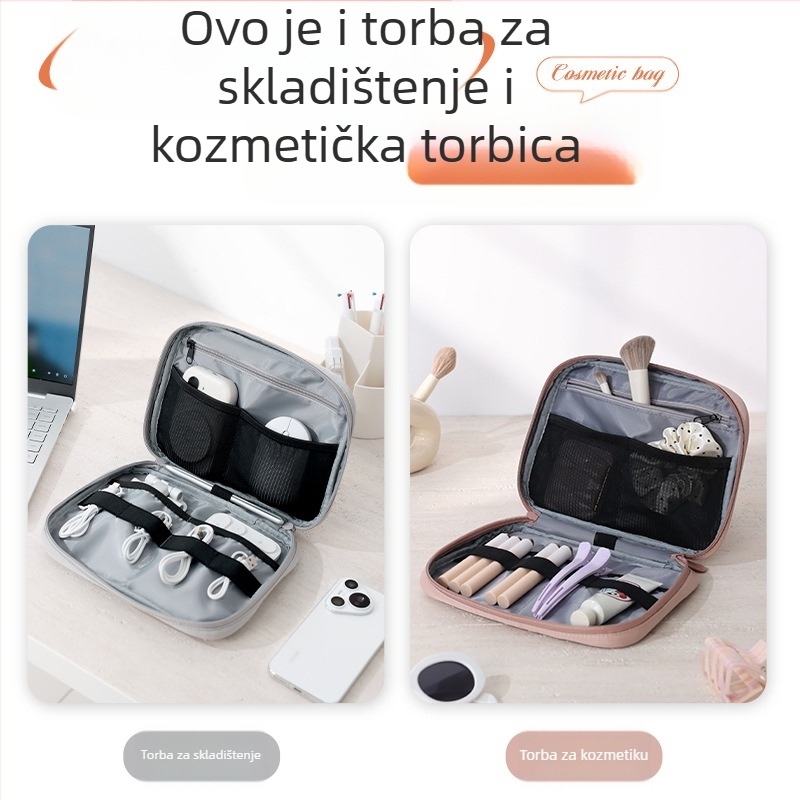 Kozmetička torbica kubičnog oblika za putovanja, lagani poliester, organizator za šminku