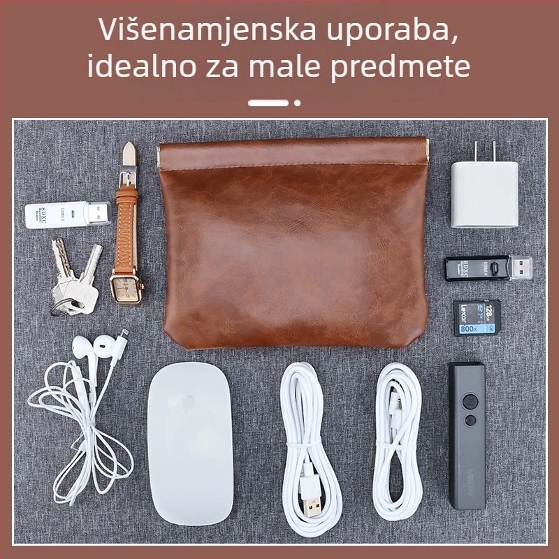 PU kožna kubična torbica za pohranu – višefunkcionalna kozmetička i torbica za dodatke, lagani luksuz stil, brend Zhan Jie