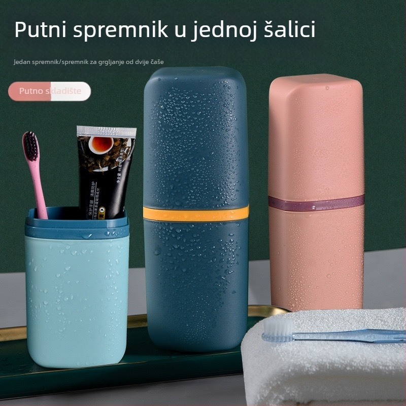 Putni plastični držač četkica za zube s prostorom za električnu četkicu, otisnutim logom i opcijom prilagodbe
