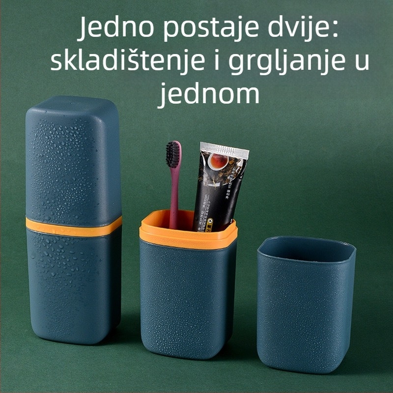 Putni plastični držač četkica za zube s prostorom za električnu četkicu, otisnutim logom i opcijom prilagodbe