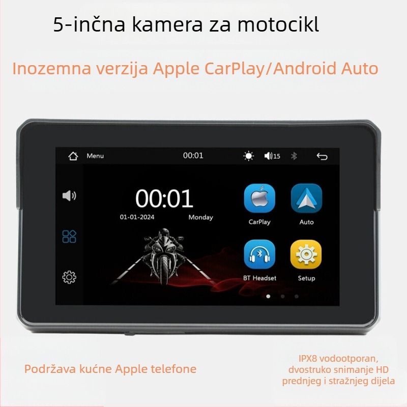 Motociklistička dash kamera, model 505, 5MP senzor, 160° kut snimanja, TF kartica do 128GB, petlja snimanja