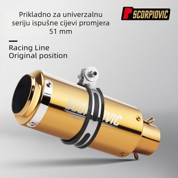 Ispušni lonac za motocikl, nehrđajući čelik, otporan na visoke temperature, za svakodnevna putovanja (Nehrđajući čelik; Otporan na visoke temperature; Za svakodnevna putovanja)