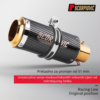 Ispušni lonac za motocikl, nehrđajući čelik, otporan na visoke temperature, za svakodnevna putovanja (Nehrđajući čelik; Otporan na visoke temperature; Za svakodnevna putovanja)