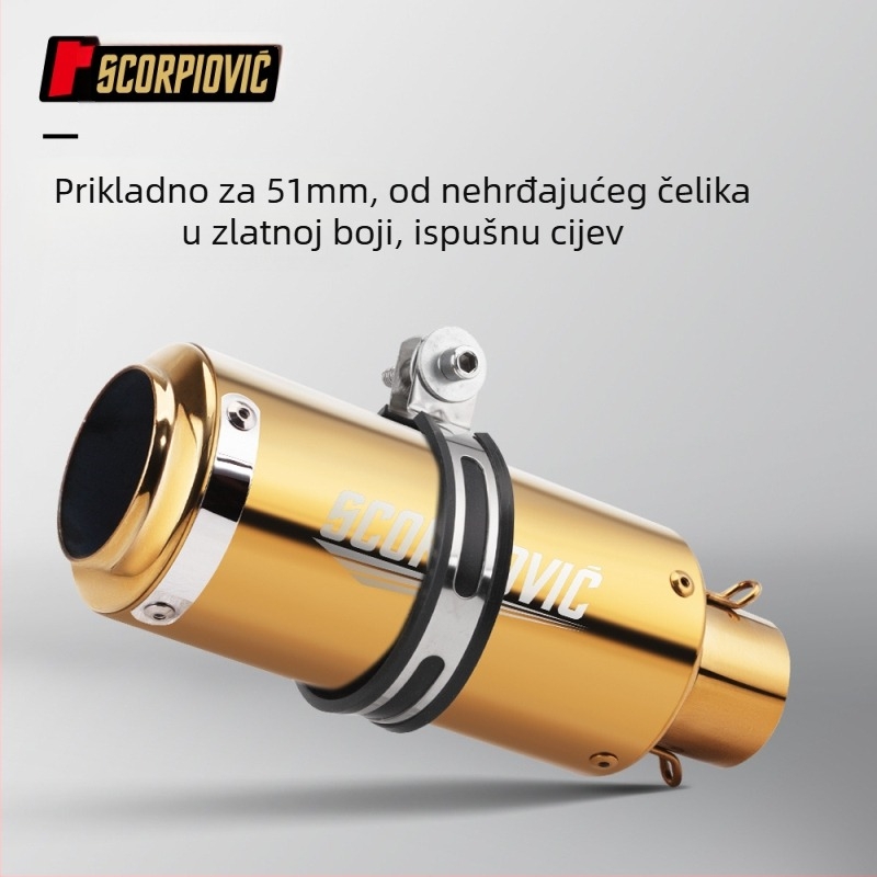 Ispušni lonac za motocikl, nehrđajući čelik, otporan na visoke temperature, za svakodnevna putovanja (Nehrđajući čelik; Otporan na visoke temperature; Za svakodnevna putovanja)