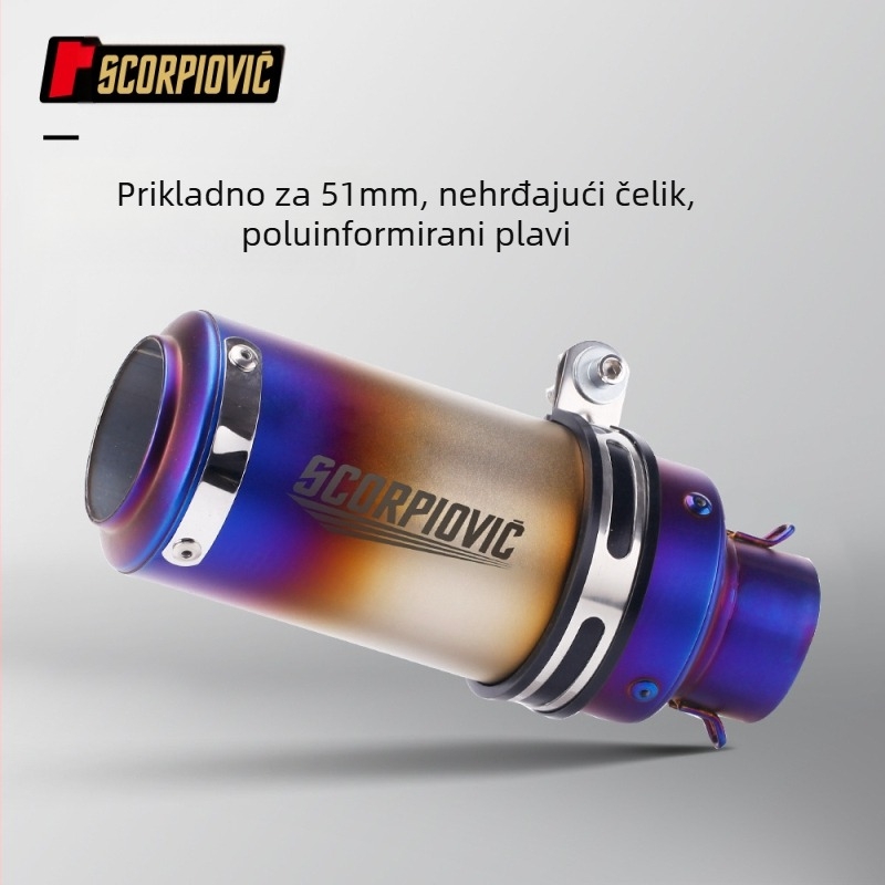 Ispušni lonac za motocikl, nehrđajući čelik, otporan na visoke temperature, za svakodnevna putovanja (Nehrđajući čelik; Otporan na visoke temperature; Za svakodnevna putovanja)