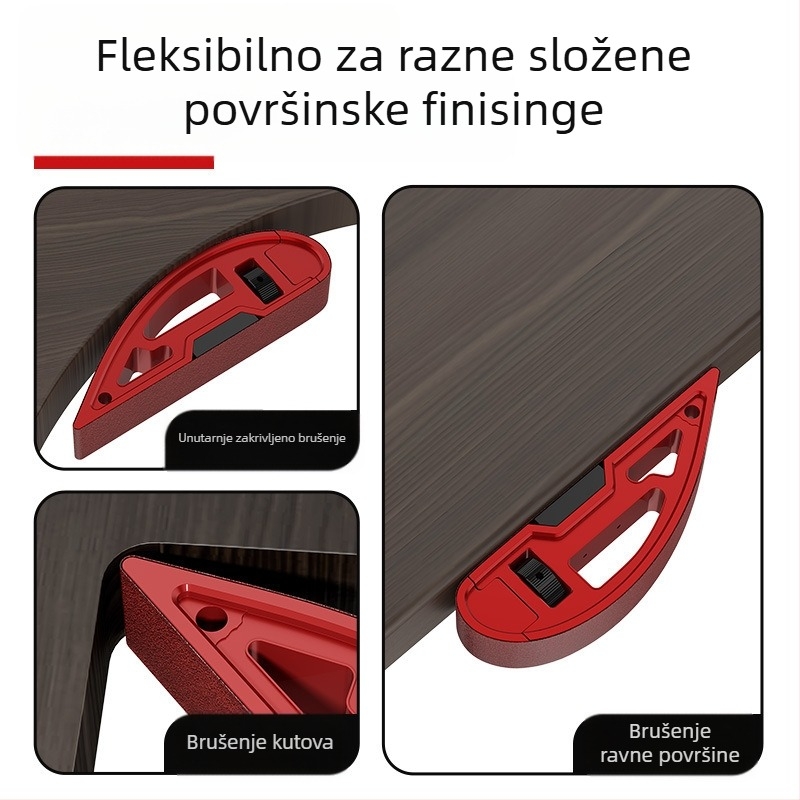 Ručni kutni brusilnik s tijelom od aluminijeve legure i držačem brusnog papira