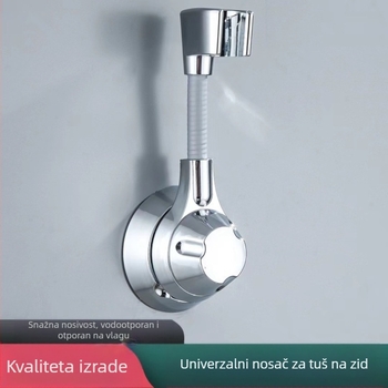 Univerzalni podesivi zidni nosač za tuš – lijepljenje bez bušenja, višefunkcionalan, elektroplatirani završni sloj, prilagodljiv