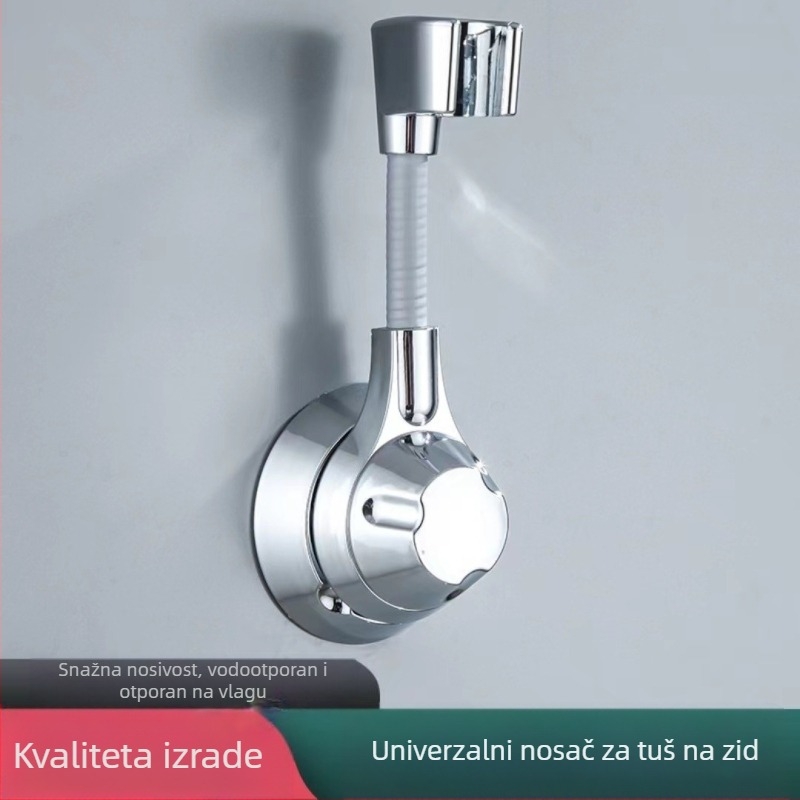 Univerzalni podesivi zidni nosač za tuš – lijepljenje bez bušenja, višefunkcionalan, elektroplatirani završni sloj, prilagodljiv