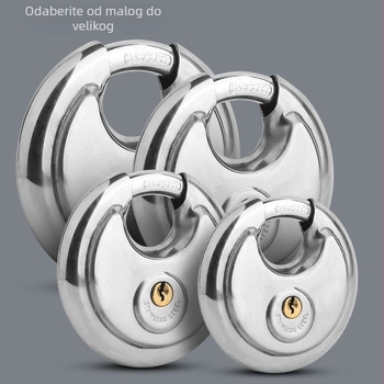 Sigurnosni lokot od nehrđajućeg čelika, Tip C, otporan na razbijanje, protiv provale, protiv krađe, vodootporan za vanjsku upotrebu, za vrata skladišta