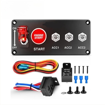 Panel za paljenje s 2-u-1 rocker prekidačem i relejskim kabelom, 20A, otpor kontakta ≤50 mΩ, izolacijski otpor ≥100 MΩ, električni vijek 200000 ciklusa, CE certificirano, za automobile i RV