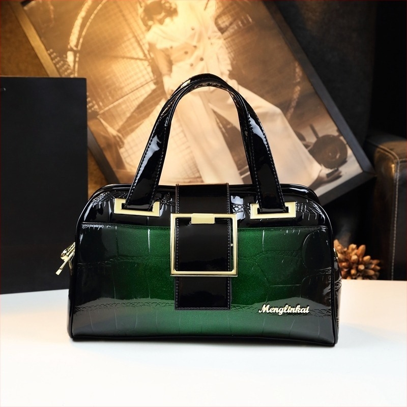 Ženska torbica od PU kože, Boston torba, jastučast oblik, zatvarač, poliester podstava, inspirirano književno-umjetničkim stilom