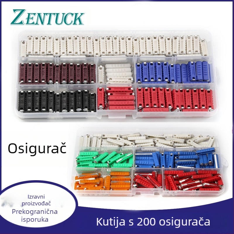 Automobilske cijevne osigurače, set od 200 komada, 5A-40A, Xinrong Technology, za automobilsku elektroniku