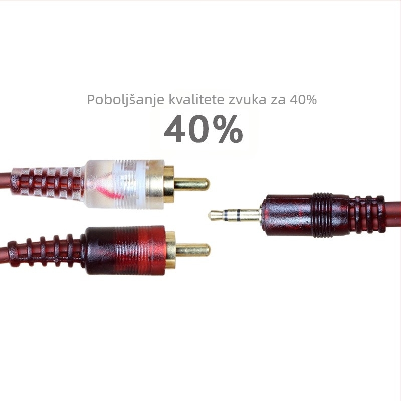 Audio kabel 3,5 mm na dva RCA muška za računala zvučnike