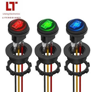 Panel prekidač 3-u-1 s kabelskim kompletom, vodootporan morski tip, 12V/24V, 3-pin, LED indikator