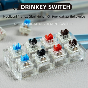 Mehanički prekidač za tipkovnicu, linearni, hot-swappable, RGB pozadinsko osvjetljenje, kompatibilan s do 87 tipki