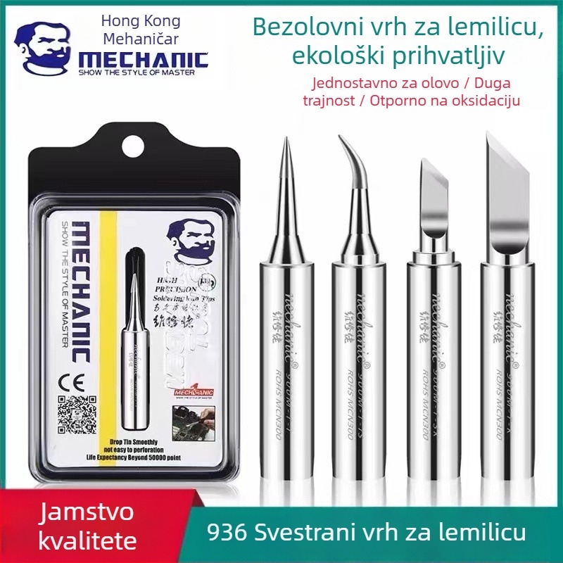 936A bezolovni vrh lemilice s savijenim vrhom – bakar bez oksidacije, za popravak mobitela