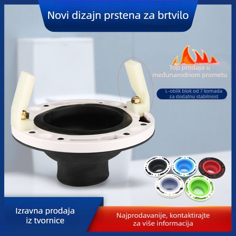 Flanšna ploča za instalaciju toaleta s brtvom protiv mirisa, europsko/američki stil, PP materijal, sklapanje, marka And Shower, podrijetlo Xiamen