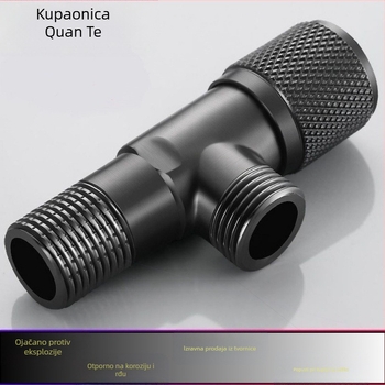 Nehrđajući čelični kutni ventil s bakrenim jezgrom ventila, model 111, ugradnja u zid, za kupaonicu, bojler i WC