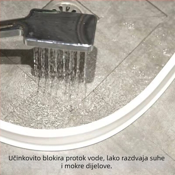 Kupaonska brtvena traka, samoljepljiva, fleksibilna, razdvajanje suho i mokro, materijal TPE