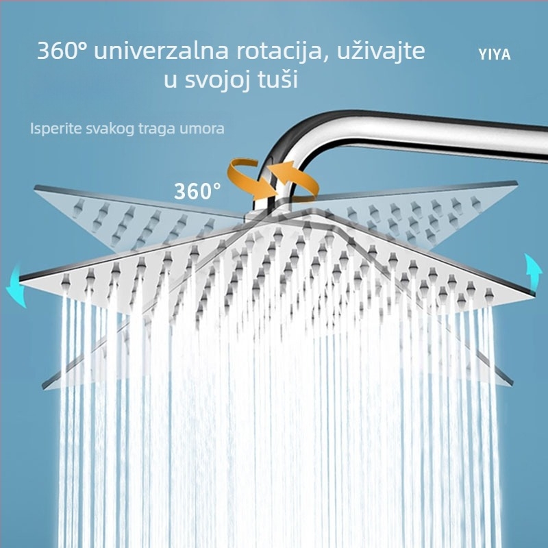 Yanya tuš glava od nehrđajućeg čelika, kišna funkcija, model s gornjim mlaznicama, radna temperatura 1–90°C