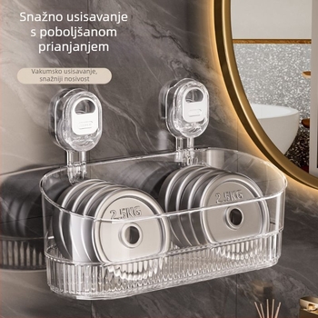 Držač za kupaonicu s vakuumskim pričvršćivanjem — zidni, plastični, moderni minimalistički stil, predstavljen 2024