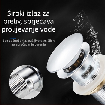 Odvodnja umivaonika s podiznim mehanizmom – materijal: nehrđajući čelik, model DR-7886, Angma