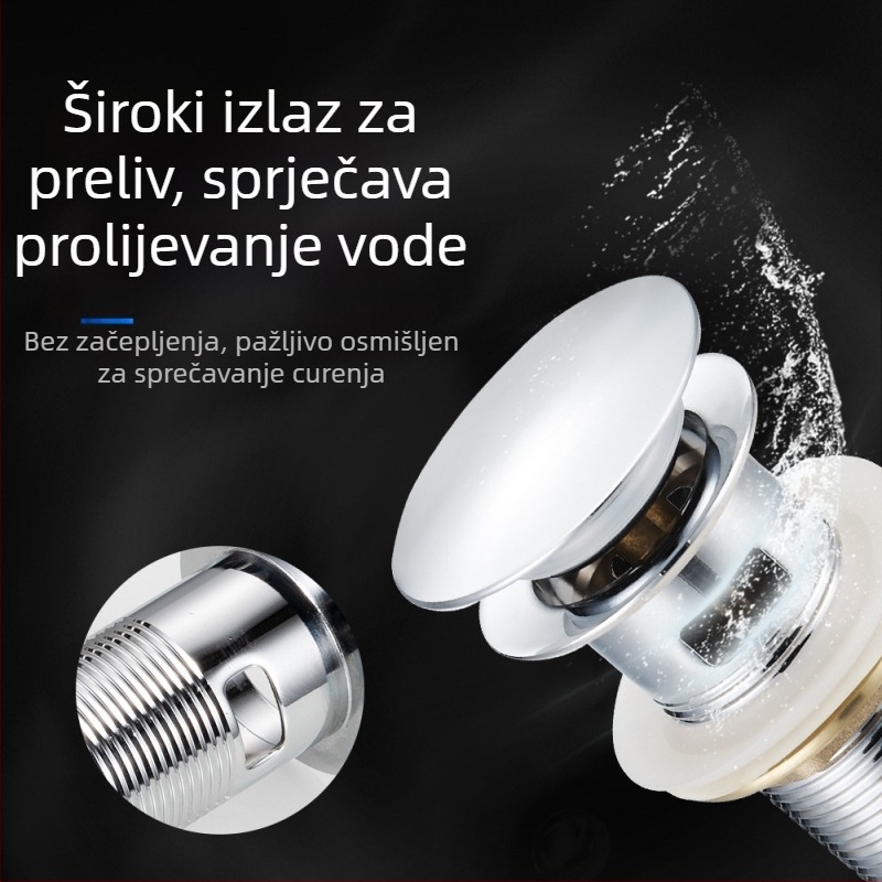 Odvodnja umivaonika s podiznim mehanizmom – materijal: nehrđajući čelik, model DR-7886, Angma