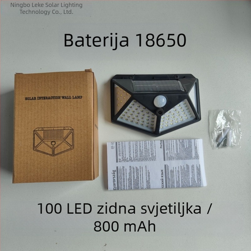 Solarna vanjska zidna LED rasvjeta, vodootporna, 10W, 3.7V, trajanje rasvjete 6–12 sati, cvjetni oblik, pastoralni stil, ručni prekidač