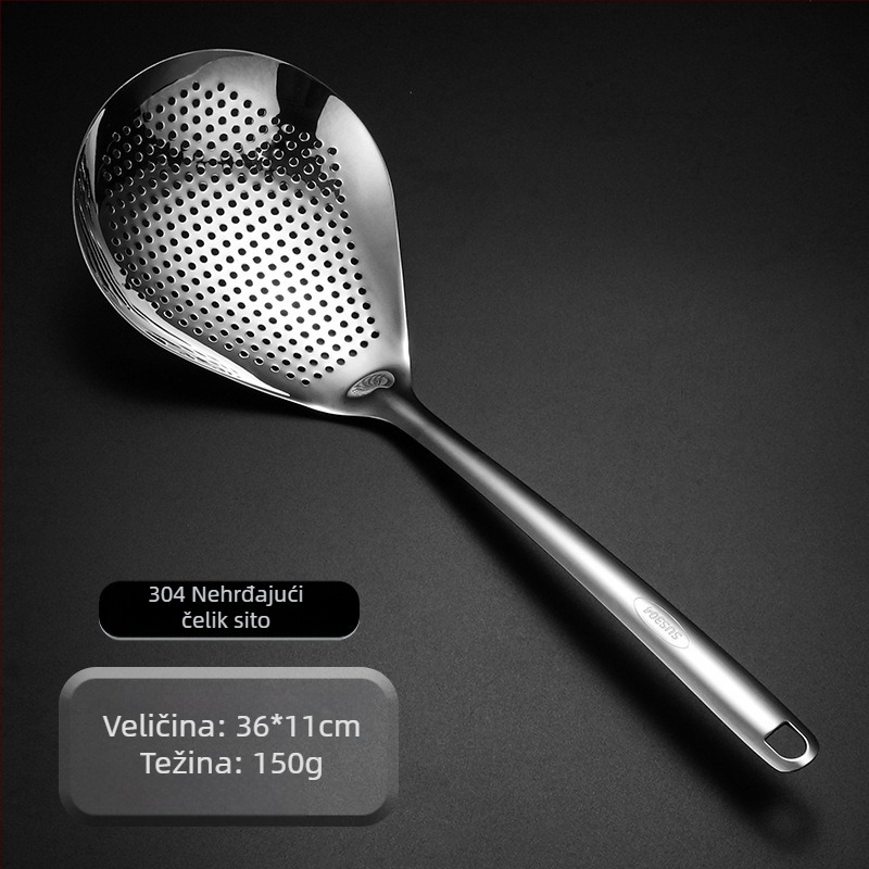 Žlica za ocjeđivanje od nehrđajućeg čelika 304 za vruću posudu, protuklizna, moderni stil, pogodna za knedle i tjesteninu