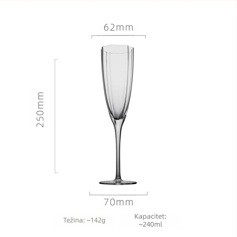 Čaša za vino s oblikom cvijeta (krystalno staklo; nordijski stil; prilagodljivo; otisnuti logotip)