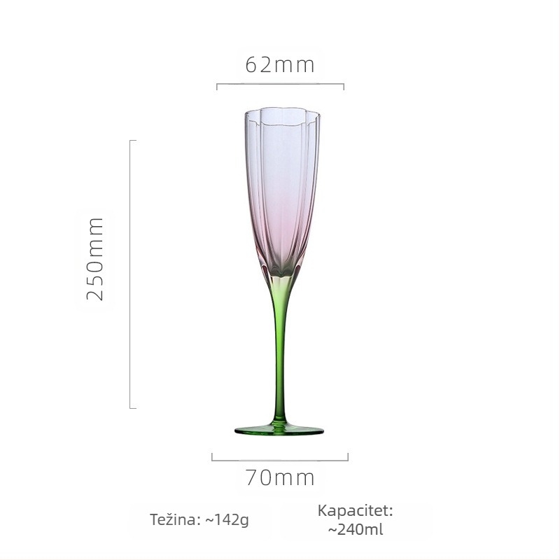 Čaša za vino s oblikom cvijeta (krystalno staklo; nordijski stil; prilagodljivo; otisnuti logotip)