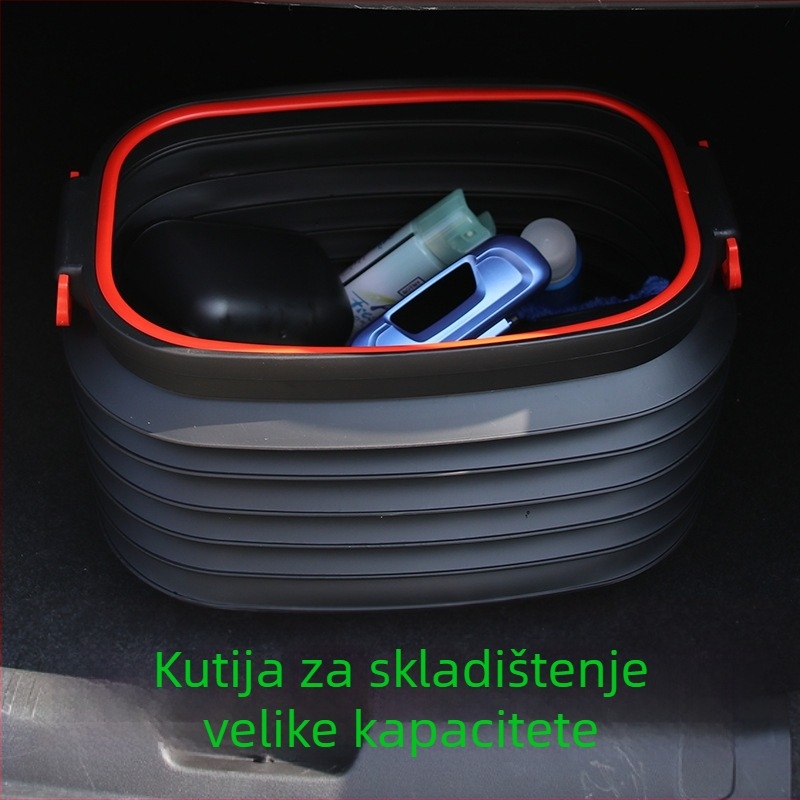 Plastična kutija za prtljažnik automobila, sklopiva, 37 L, s ručkom