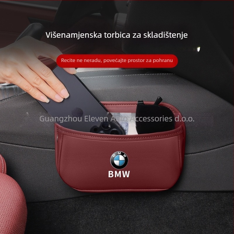 Torba za pohranu iza stražnjeg sjedala automobila – prava koža, XI marka, viseći tip, mogućnost otiska logotipa.