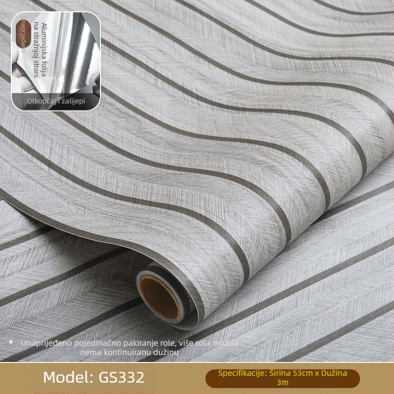 Samoljepljiva tapeta – mrežasti laneni uzorak, retro imitacija drveta, debeli PVC, vodootporna, otporna na vlagu, otporna na ulje