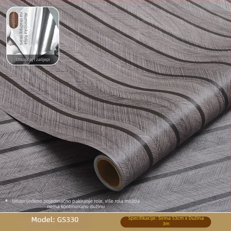 Samoljepljiva tapeta – mrežasti laneni uzorak, retro imitacija drveta, debeli PVC, vodootporna, otporna na vlagu, otporna na ulje