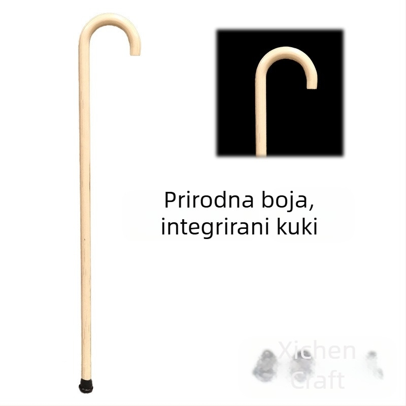 Drveni štap za hodanje s kukom za starije osobe, kineski stil, brend Happy morning