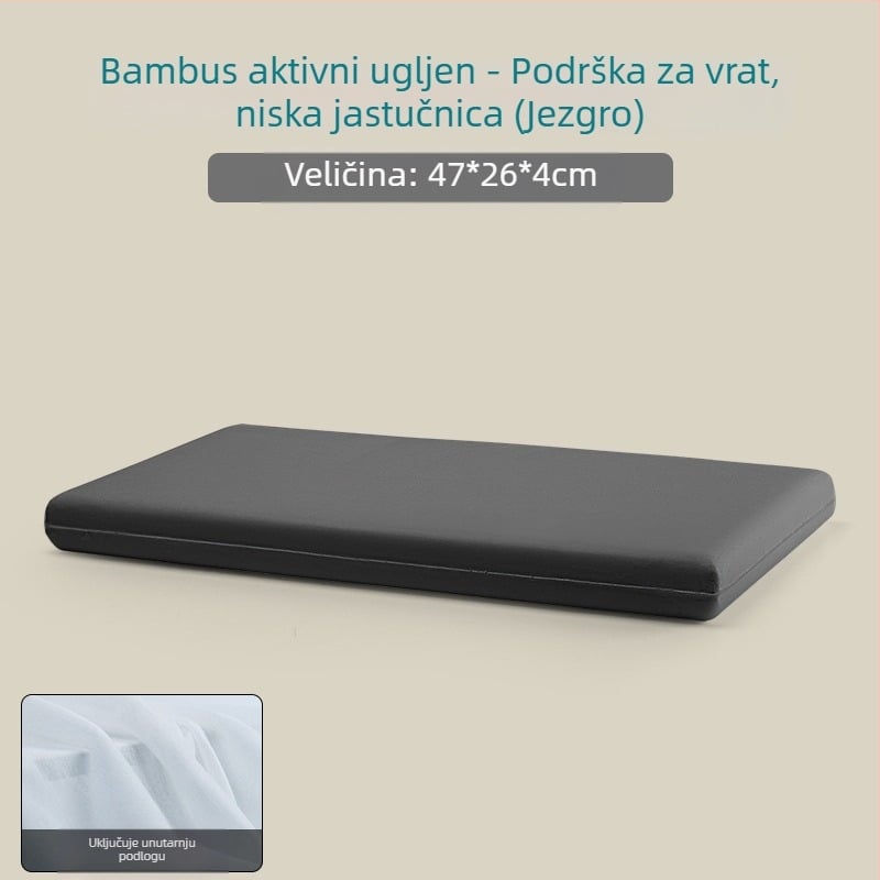 Memory cotton jastuk ultra-tanki, niski profil, pravokutnog oblika, za djecu i odrasle, prilagodljiv