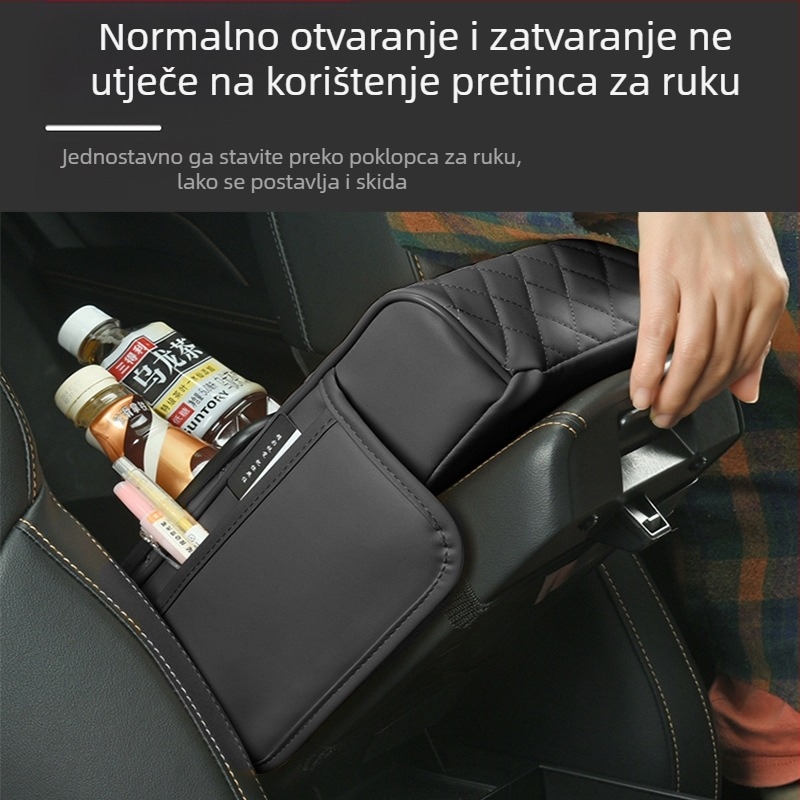 Kožna podložka naslona za ruku automobila s pretincom za maramice i držačem za čašu, univerzalna kompatibilnost, marka Huitian (Taizhou, Zhejiang), mogućnost prilagodbe