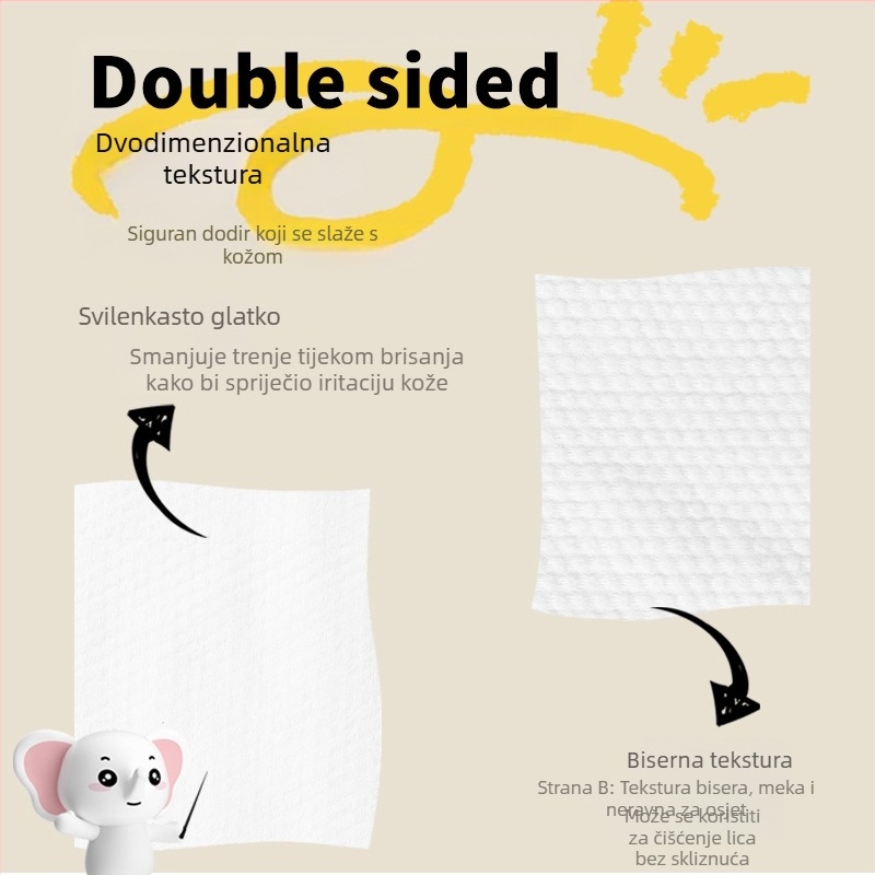 Jednokratne debelje netkane maramice za lice, putno pakiranje, 100 komada, za čišćenje