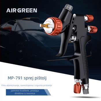 Topcoat sprej pištolj s gornjim spremnikom, visoka atomizacija, za automobile, namještaj i brodove, udaljenost prskanja 200 mm