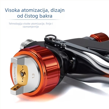 Topcoat sprej pištolj s gornjim spremnikom, visoka atomizacija, za automobile, namještaj i brodove, udaljenost prskanja 200 mm